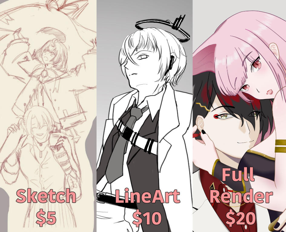 Sketch LineArt and Full render